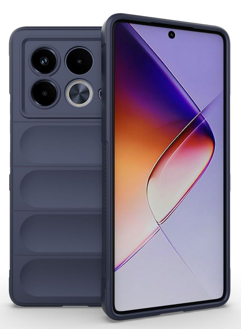 لـ Infinix ملاحظة 40 5G غطاء الحالة، ثقيلة واجب 4D نمط مخطط حسي ناعم سيليكون كامل Portection صدمة حالة الهاتف لـ Infinix ملاحظة 40 5G، الأزرق.